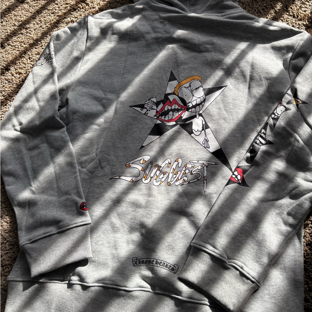 Grey chrome hearts hoodie sz XL
